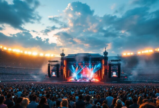 Taylor Swift performing at the Eras Tour concert