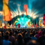 Bernie Sanders speaking to Coachella audience about politics