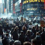 Manifestanti in protesta contro il governo