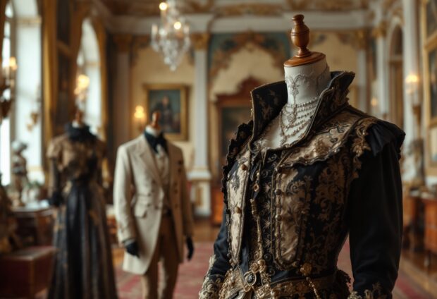 A collage of royal fashion styles from different eras