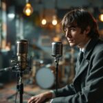 The Beatles in a scene from their biopic film