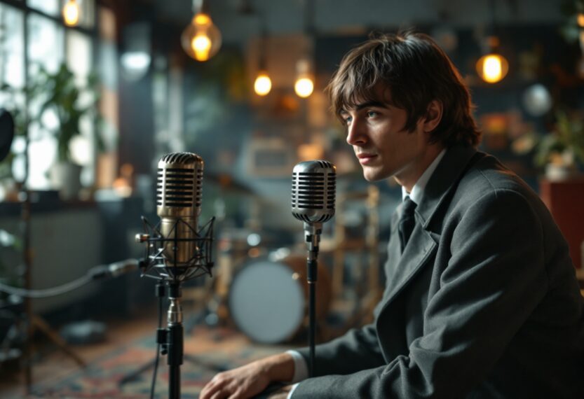 The Beatles in a scene from their biopic film