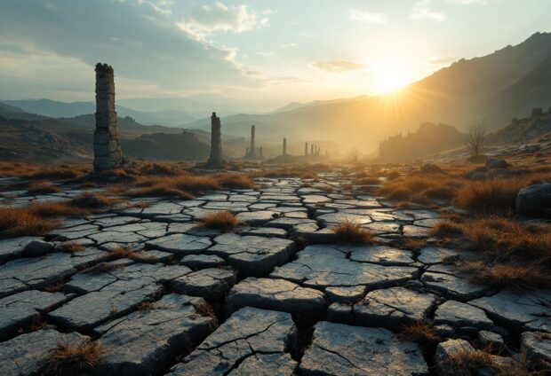 Sunrise over the reaping set in The Hunger Games