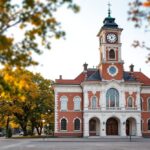 A town hall building symbolizing democratic governance