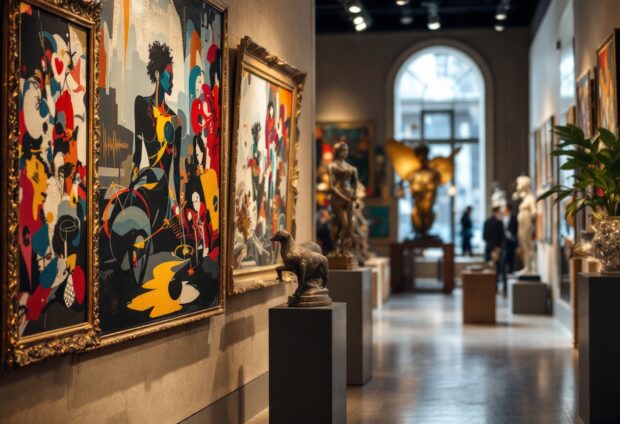 Contemporary art auction scene in New York City