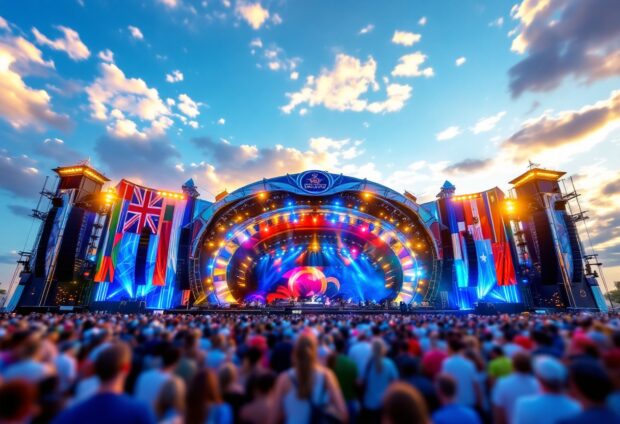 Colorful performance at the Eurovision Song Contest