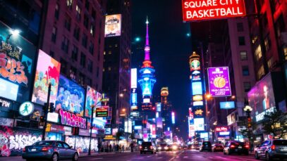 Fans celebrating New York basketball culture
