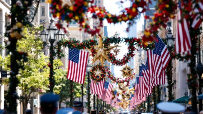 Trump celebrating his birthday with a military parade