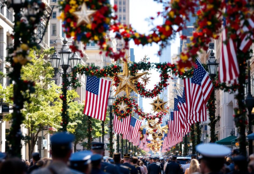 Trump celebrating his birthday with a military parade