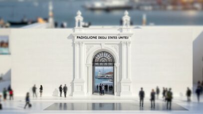 Art installation at the Venice Biennale showcasing cultural diversity