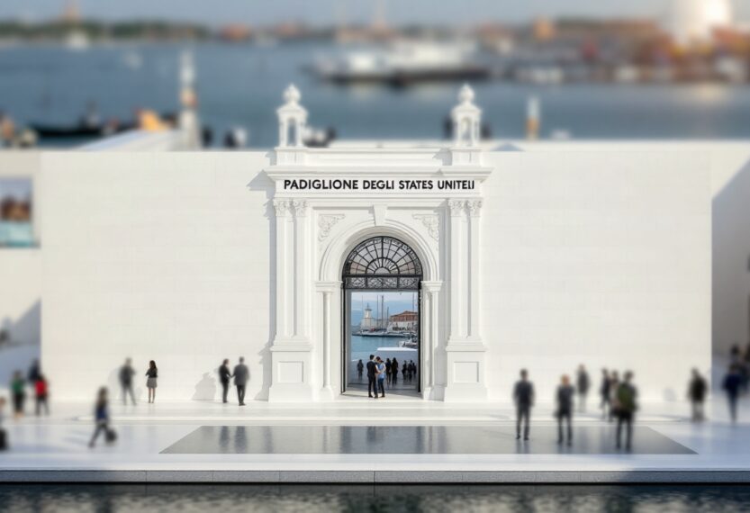 Art installation at the Venice Biennale showcasing cultural diversity