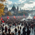 Diverse American political protests and celebrations captured