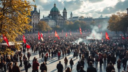 Diverse American political protests and celebrations captured