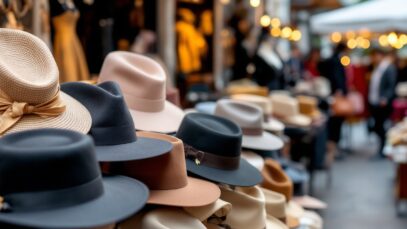 A stylish collection of modern hats in fashion