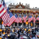 A vibrant military parade showcasing power and unity.