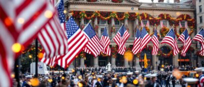 A vibrant military parade showcasing power and unity.