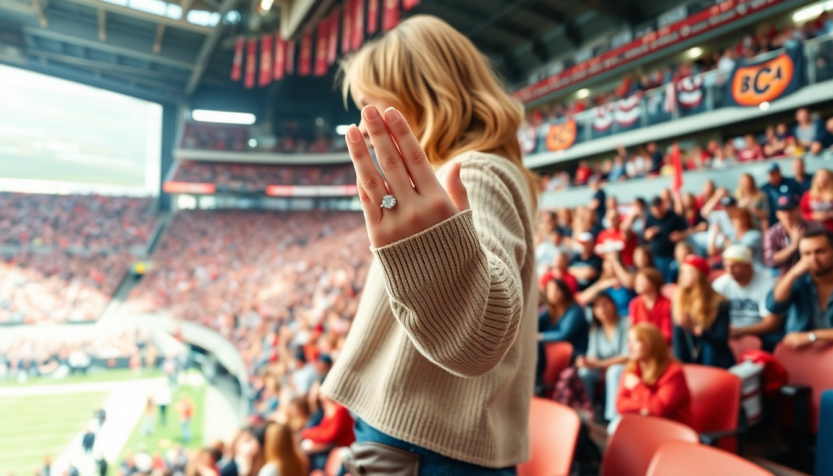 taylor swift and travis kelces adorable engagement reveal at the bearcats game python 1756438665