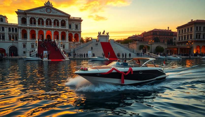the chicest venice film festival entrances on water python 1756345378