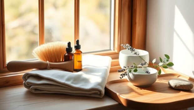 Dry brushing and essential oils to support lymphatic health after 60