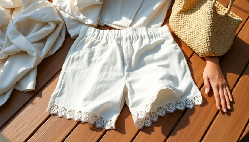How to style lace-trim shorts for a fresh spring wardrobe