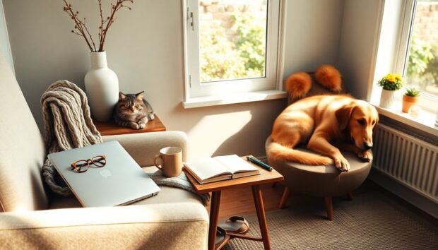 How to work from home with pets: practical tips for women over 60