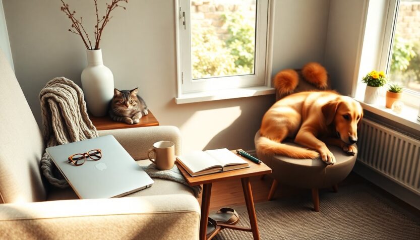 How to work from home with pets: practical tips for women over 60