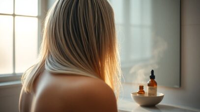 Natural oil blends to nourish and strengthen silver hair